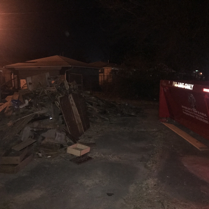 Commercial clean out for a burned building