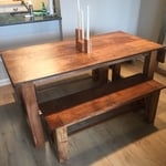 Farmhouse table with benches