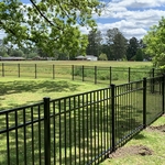 4 Foot High Rake Bottom Black Aluminum Fence