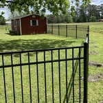 4 Foot High Rake Bottom Black Aluminum Fence
