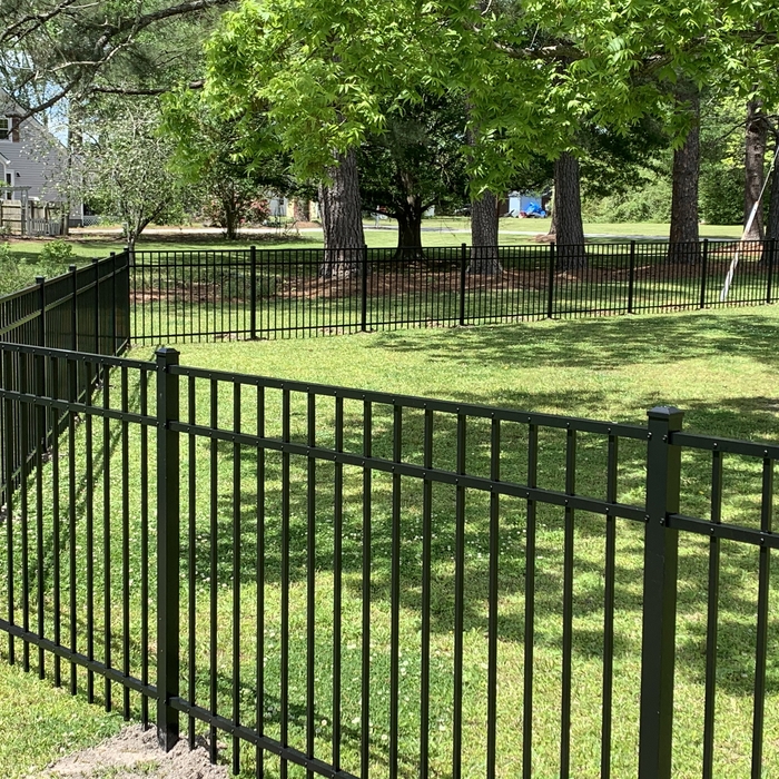 4 Foot High Rake Bottom Black Aluminum Fence