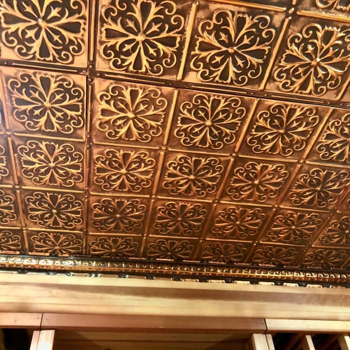 Wine Cellar Tin Ceiling