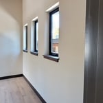 Walnut windowsill, interior trim installation