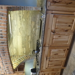 Large Brick Hood over cooktop and grill