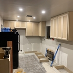 new drywall and lighting installed
