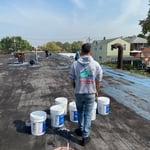 Flat roof silicone coating