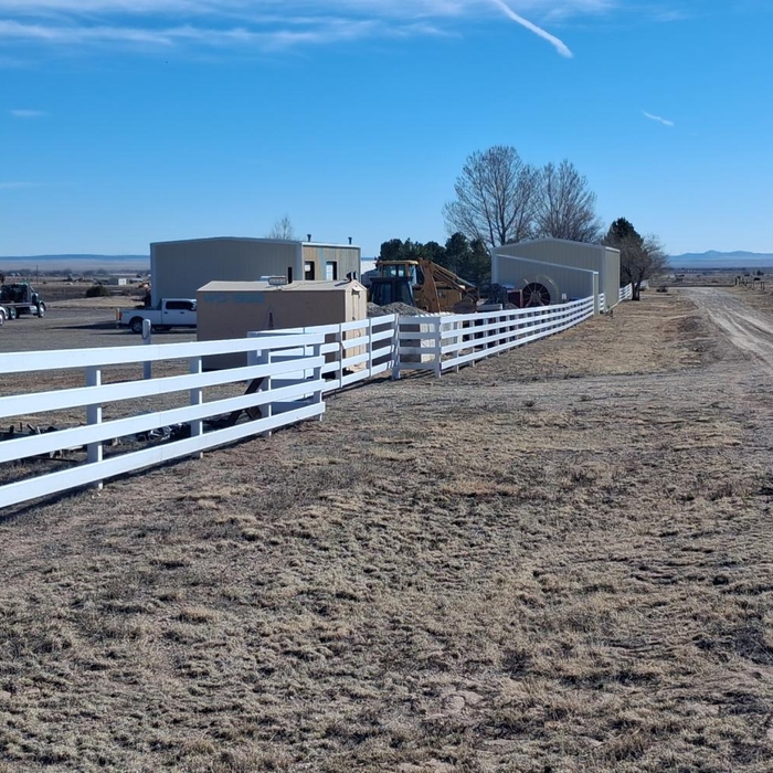 Steel fence with gates.