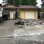 Ripping out the old concrete