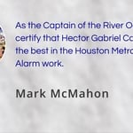 Endorsement from captain of River Oaks Patrol