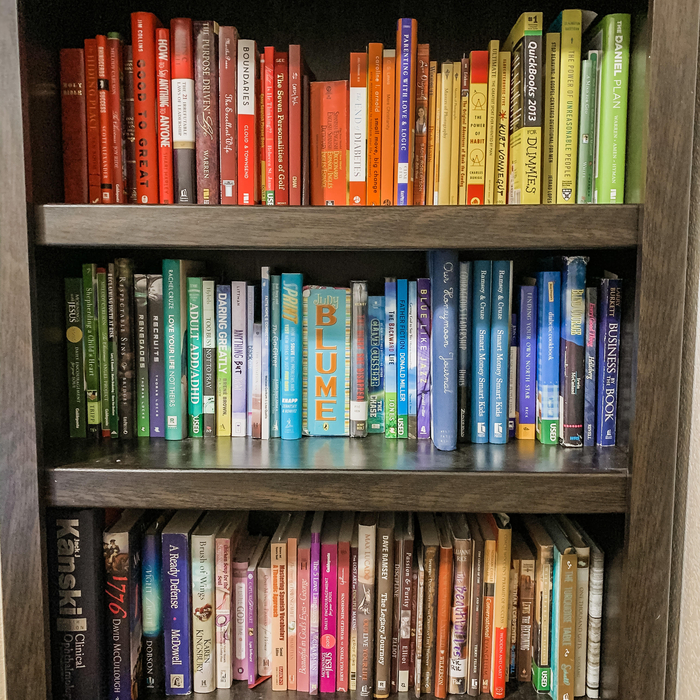 Organized bookshelf