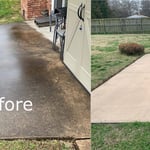 Before and after of the back patio