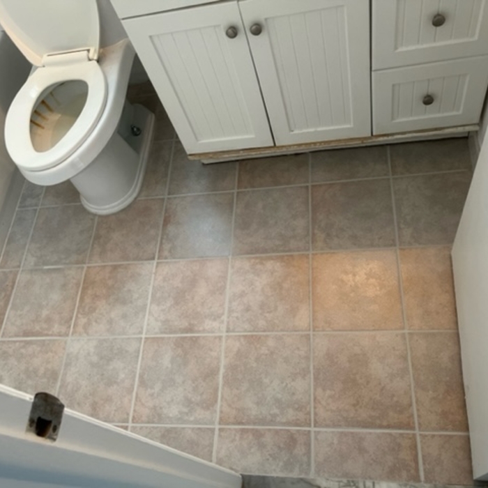 bathroom floor after