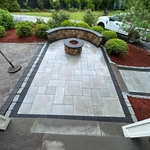Patio, fire pit, seating wall