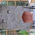 42 inch Rumford fireplace, wood storage hearth Built out of full bed Adirondack granite. This glass house project remains one of our favorite visuals. Yes that is a 4 season living space completely built out of glass, roof and walls!