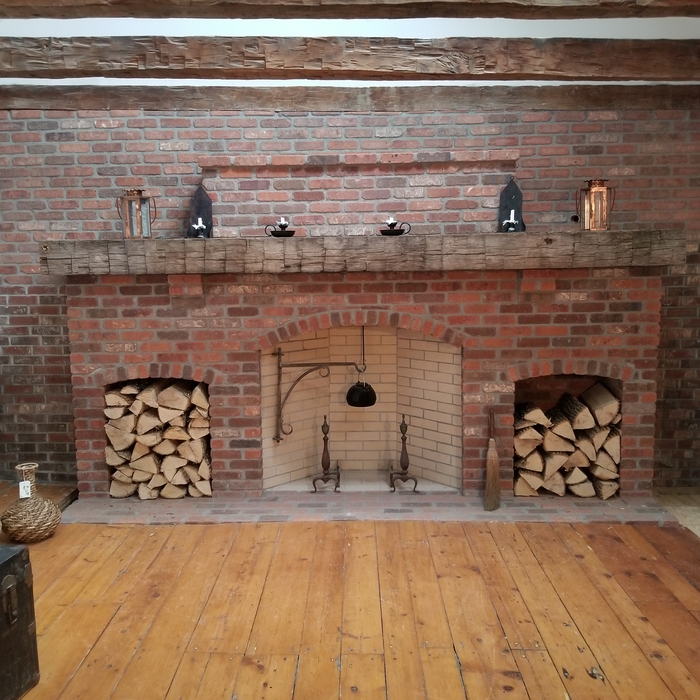 48 inch Rumford fireplace with wood storage