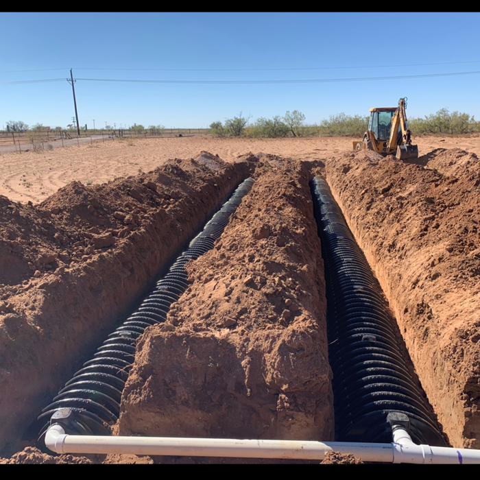 2 Rows of leaching chambers