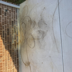 Mildew from water spout (Before)