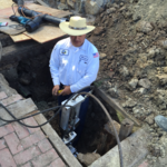 Trenchless equipment in use