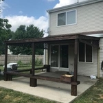 patio shade and bench seating