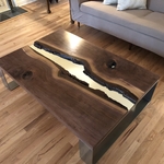 Walnut Mirror Table - $4500