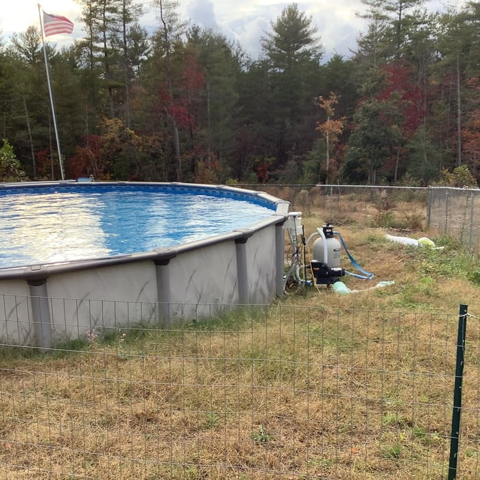 Pool in a field