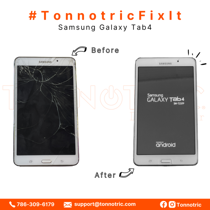 Before & After of an Samsung Galaxy Tab4