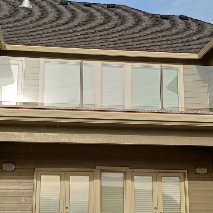 installed new glass deck railing