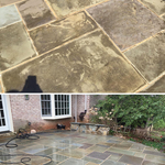 Before and after pressure washing