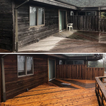 Before and after Pressure washing