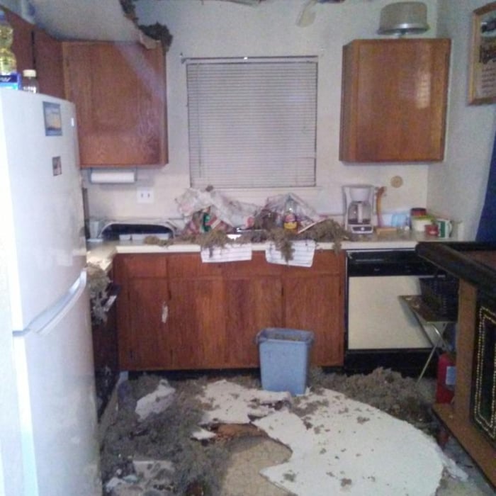 Kitchen Ceiling Damage Before