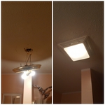 Replaced existing light fixture with new Exhaust