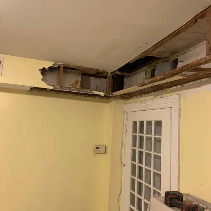 Before duct work repair