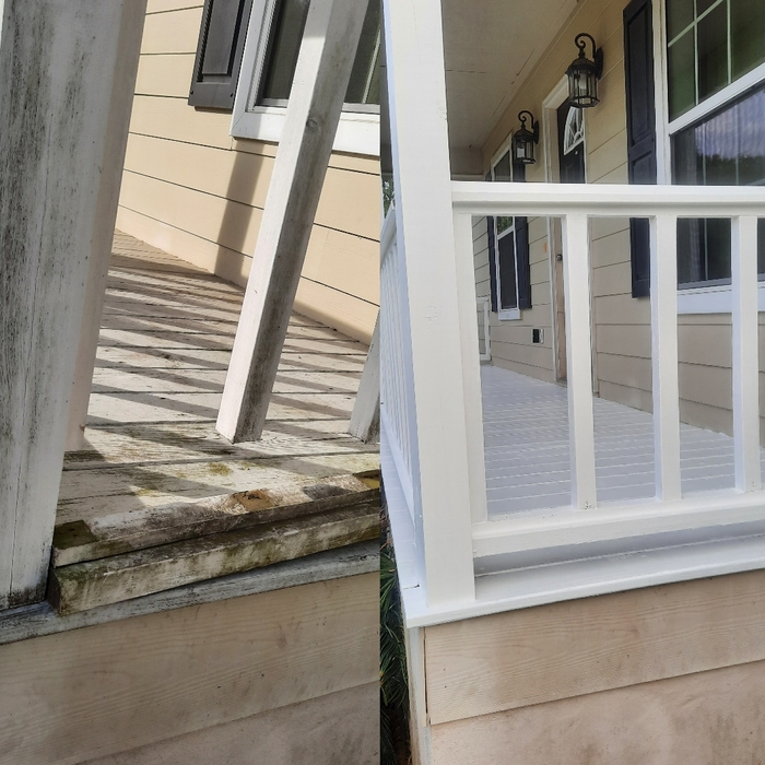 before/after patio and railing