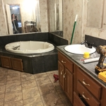 completed tub, vanity needs bull nose
