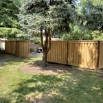 Good neighbor fence with top cap and trim