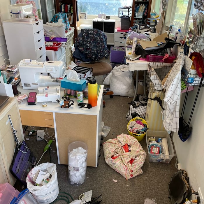 Sewing room after