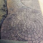 Stamped cobblestone walk and drive