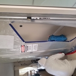 Tech setting up a containment area