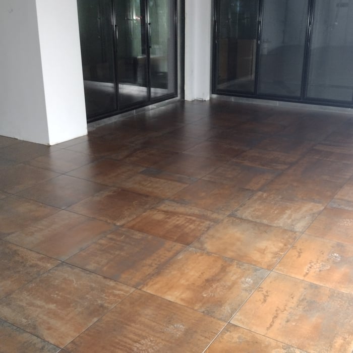 dark brown kitchen floor tile