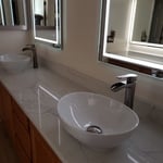 Double sink quartz master bathroom
