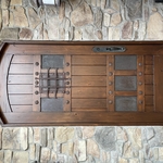 Restained exterior doors