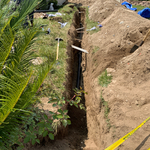 Reroute main sewer line