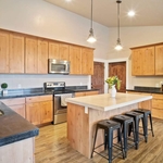 Kitchen with concrete countertops