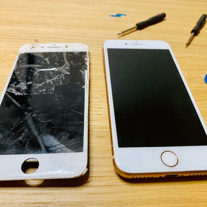 iPhone before and after