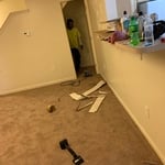 Carpet install during