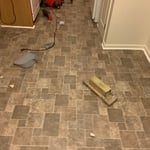 Finished cobblestone floor