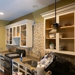 Top Cabinet after Choice Cream Sprayed Finish
