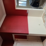 bathroom crown and wainscot