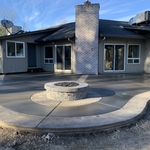Stamped borders and broom middle