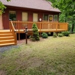 Deck power wash and stain